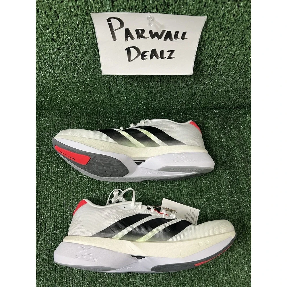 Adidas Adizero Boston 13 Running Shoes Black White Lucid Red Men's 12.5 JS4932